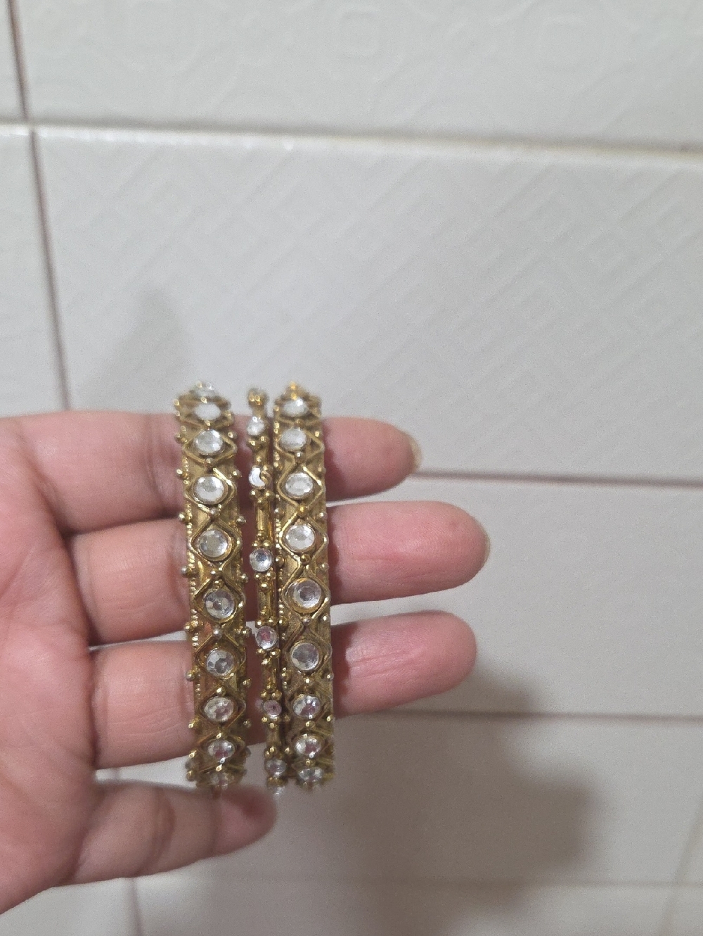 Gold Crystal-Accent Women's Bangle Bracelets